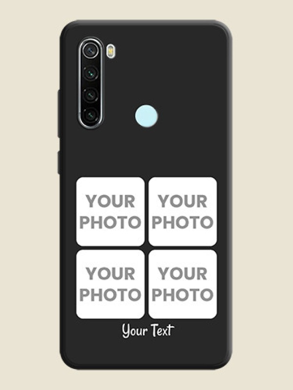 Custom Floral Art with 6 Image Holder - Photo on Space Black Soft Matte Mobile Case - Redmi Note 8 - alternate view