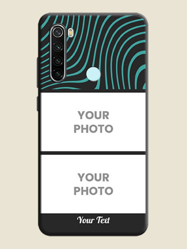 Custom Wave Pattern with 2 Image Holder on Space Black Personalized Soft Matte Phone Covers - Redmi Note 8 - alternate view