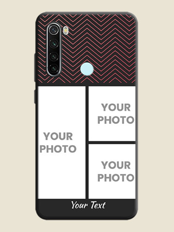 Custom Wave Pattern with 3 Image Holder on Space Black Custom Soft Matte Back Cover - Redmi Note 8 - alternate view