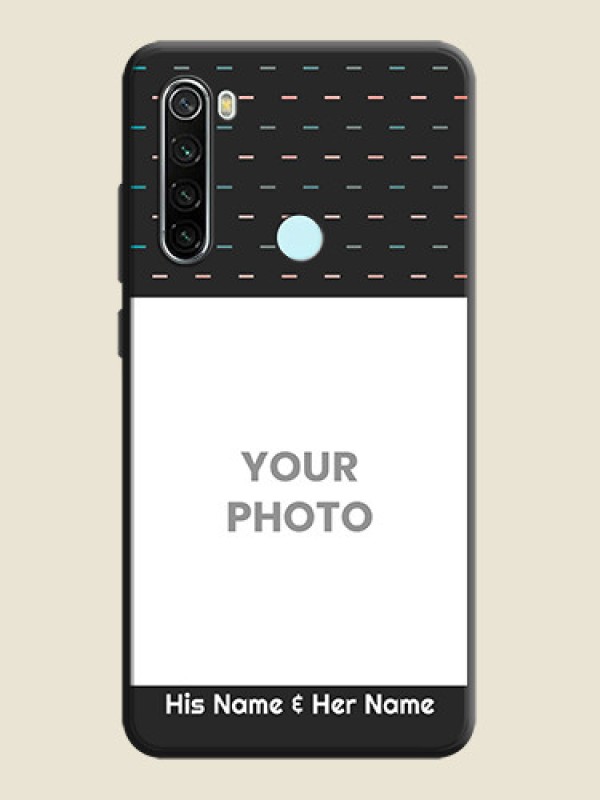 Custom Line Pattern Design with Text on Space Black Custom Soft Matte Phone Back Cover - Redmi Note 8 - alternate view