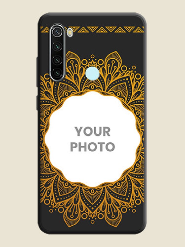 Custom Round Image with Floral Design - Photo on Space Black Soft Matte Mobile Cover - Redmi Note 8 - alternate view