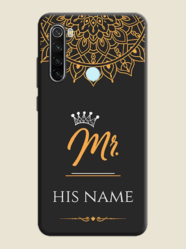 Custom Mr Name with Floral Design  on Personalised Space Black Soft Matte Cases - Redmi Note 8 - alternate view