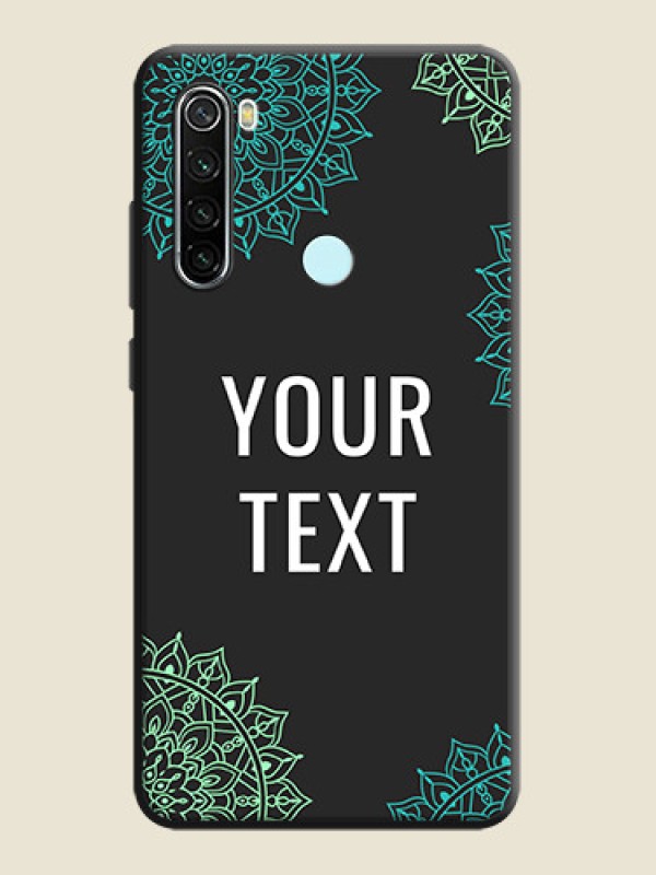 Custom Your Name with Floral Design on Space Black Custom Soft Matte Back Cover - Redmi Note 8 - alternate view