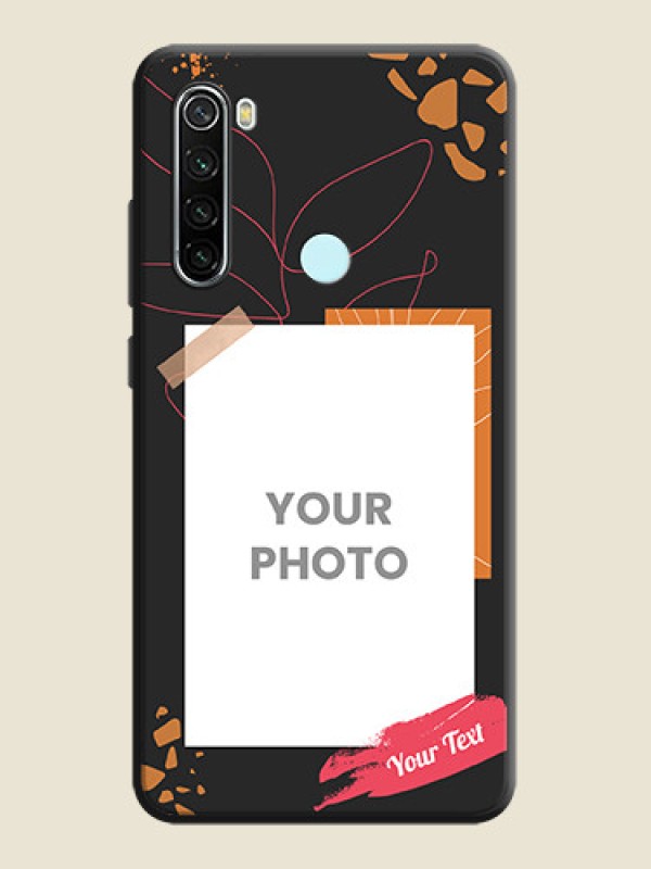 Custom Orange Photo Frame on Space Black Custom Soft Matte Phone Back Cover - Redmi Note 8 - alternate view