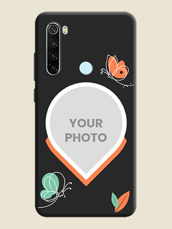 Custom Upload Pic With Simple Butterly Design On Space Black Personalized Soft Matte Phone Covers -Xiaomi Redmi Note 8 - alternate view