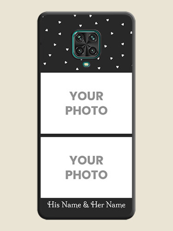 Custom Miniature Love Symbols with Name on Space Black Custom Soft Matte Back Cover - Redmi Note 9 Pro Max - alternate view