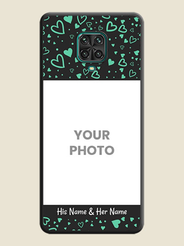 Custom Sea Green Indefinite Love Pattern on Photo on Space Black Soft Matte Mobile Cover - Redmi Note 9 Pro Max - alternate view