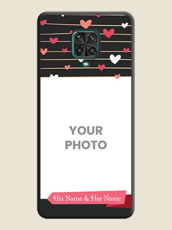 Custom Love Pattern with Name on Pink Ribbon  on Photo on Space Black Soft Matte Back Cover - Redmi Note 9 Pro Max - alternate view