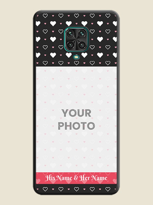 Custom White Color Love Symbols with Text Design on Photo on Space Black Soft Matte Phone Cover - Redmi Note 9 Pro Max - alternate view