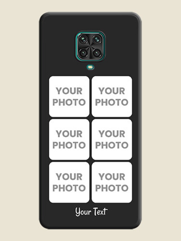 Custom Floral Art with 6 Image Holder on Photo on Space Black Soft Matte Mobile Case - Redmi Note 9 Pro Max - alternate view