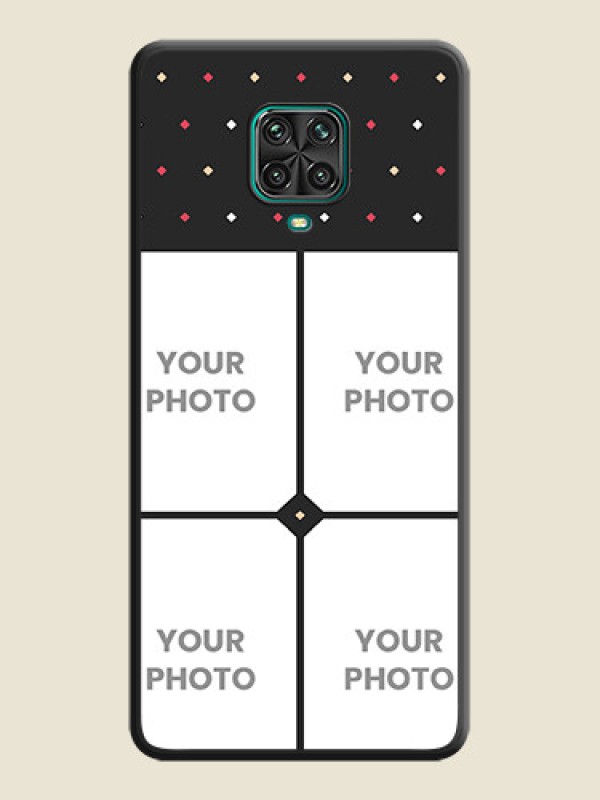 Custom Multicolor Dotted Pattern with 4 Image Holder on Space Black Custom Soft Matte Phone Cases - Redmi Note 9 Pro Max - alternate view