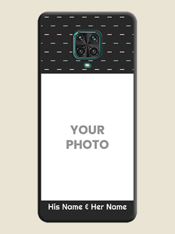 Custom Line Pattern Design with Text on Space Black Custom Soft Matte Phone Back Cover - Redmi Note 9 Pro Max - alternate view