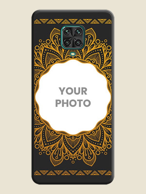 Custom Round Image with Floral Design on Photo on Space Black Soft Matte Mobile Cover - Redmi Note 9 Pro Max - alternate view