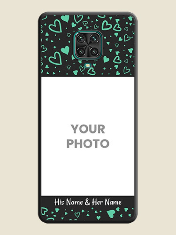 Custom Sea Green Indefinite Love Pattern on Photo on Space Black Soft Matte Mobile Cover - Redmi Note 9 Pro - alternate view