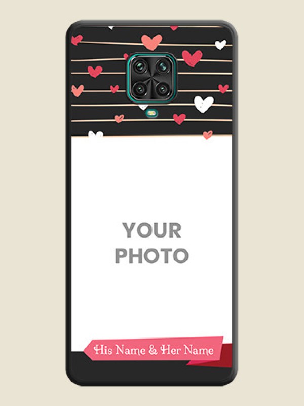 Custom Love Pattern with Name on Pink Ribbon  on Photo on Space Black Soft Matte Back Cover - Redmi Note 9 Pro - alternate view