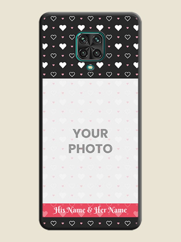 Custom White Color Love Symbols with Text Design on Photo on Space Black Soft Matte Phone Cover - Redmi Note 9 Pro - alternate view