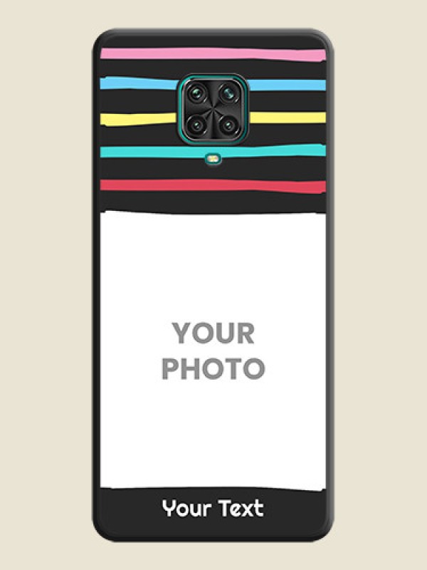 Custom Multicolor Lines with Image on Space Black Personalized Soft Matte Phone Covers - Redmi Note 9 Pro - alternate view