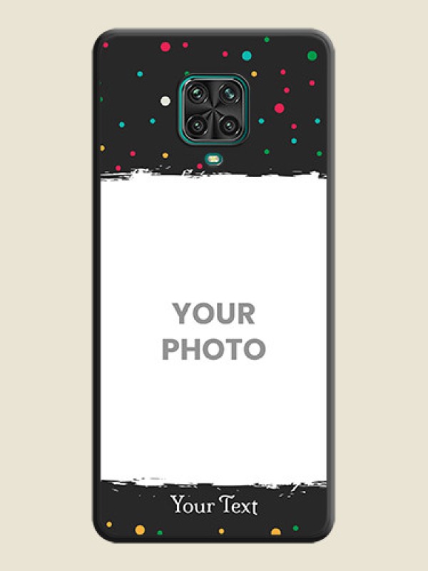 Custom Multicolor Dotted Pattern with Text on Space Black Custom Soft Matte Phone Back Cover - Redmi Note 9 Pro - alternate view