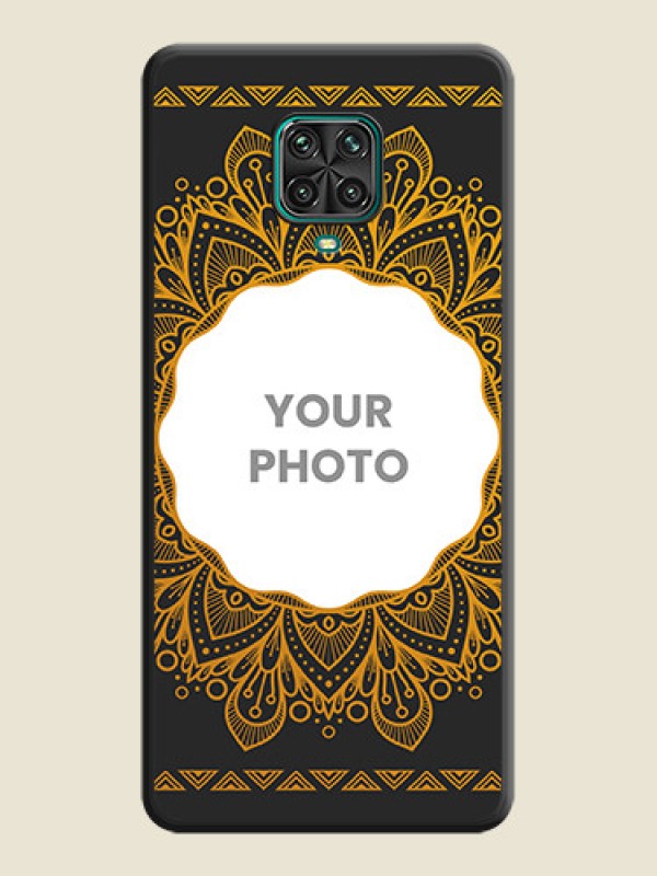 Custom Round Image with Floral Design on Photo on Space Black Soft Matte Mobile Cover - Redmi Note 9 Pro - alternate view