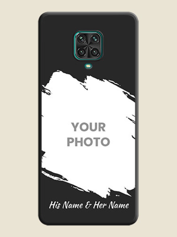 Custom Grunge Brush Strokes on Photo on Space Black Soft Matte Back Cover - Redmi Note 9 Pro - alternate view