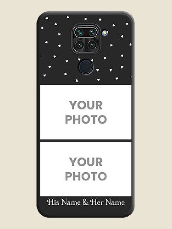 Custom Miniature Love Symbols with Name on Space Black Custom Soft Matte Back Cover - Redmi Note 9 - alternate view