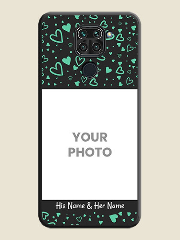 Custom Sea Green Indefinite Love Pattern on Photo on Space Black Soft Matte Mobile Cover - Redmi Note 9 - alternate view