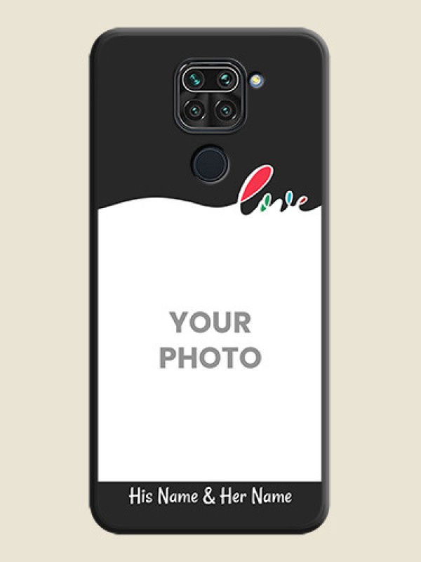 Custom Fall in Love Pattern with Picture on Photo on Space Black Soft Matte Mobile Case - Redmi Note 9 - alternate view
