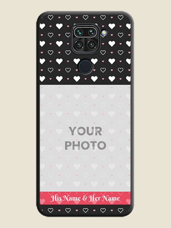 Custom White Color Love Symbols with Text Design on Photo on Space Black Soft Matte Phone Cover - Redmi Note 9 - alternate view