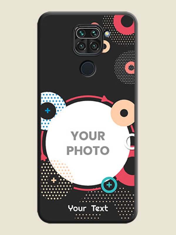 Custom Multicoloured Round Image on Personalised Space Black Soft Matte Cases - Redmi Note 9 - alternate view