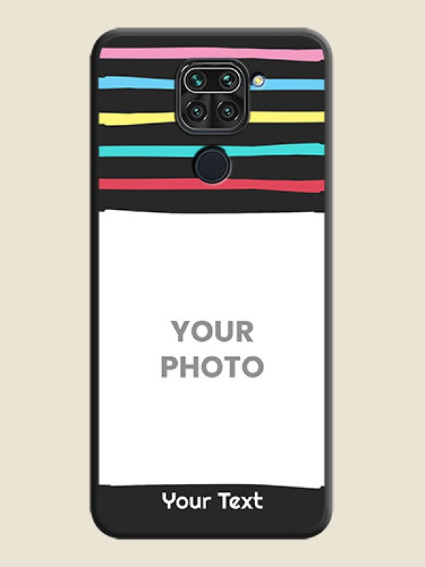 Custom Multicolor Lines with Image on Space Black Personalized Soft Matte Phone Covers - Redmi Note 9 - alternate view