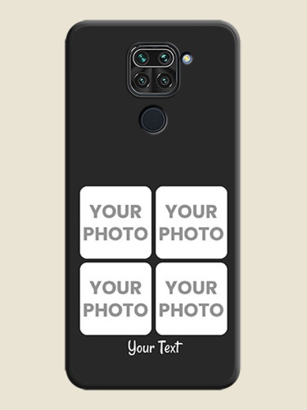 Custom Floral Art with 6 Image Holder on Photo on Space Black Soft Matte Mobile Case - Redmi Note 9 - alternate view