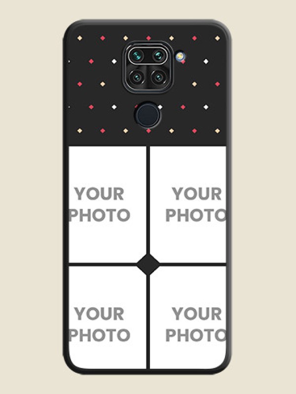 Custom Multicolor Dotted Pattern with 4 Image Holder on Space Black Custom Soft Matte Phone Cases - Redmi Note 9 - alternate view