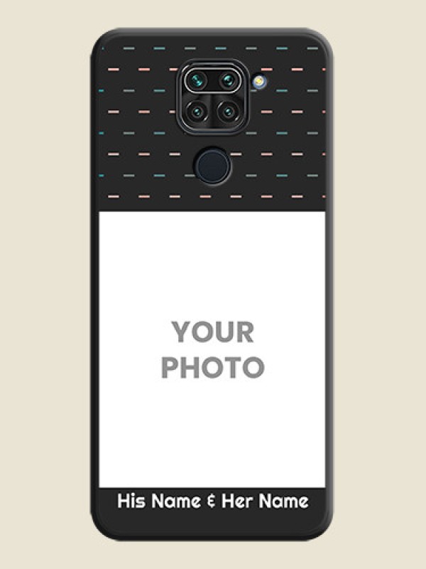 Custom Line Pattern Design with Text on Space Black Custom Soft Matte Phone Back Cover - Redmi Note 9 - alternate view