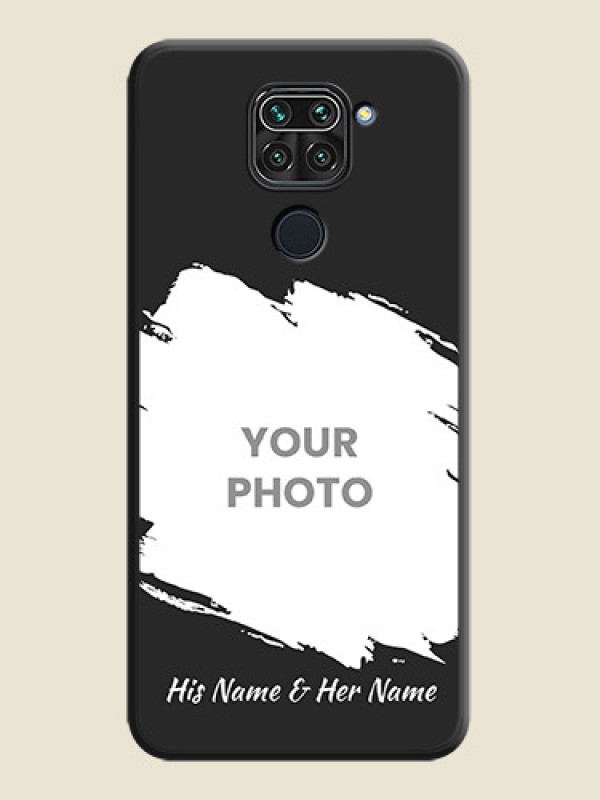 Custom Grunge Brush Strokes on Photo on Space Black Soft Matte Back Cover - Redmi Note 9 - alternate view
