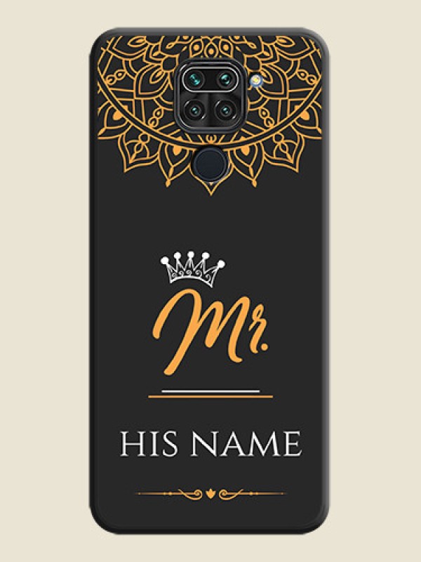 Custom Mr Name with Floral Design  on Personalised Space Black Soft Matte Cases - Redmi Note 9 - alternate view