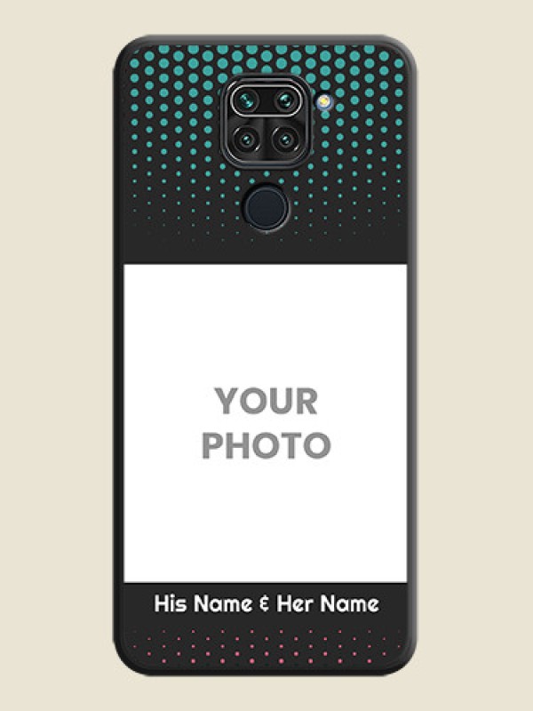 Custom Faded Dots with Grunge Photo Frame and Text on Space Black Custom Soft Matte Phone Cases - Redmi Note 9 - alternate view