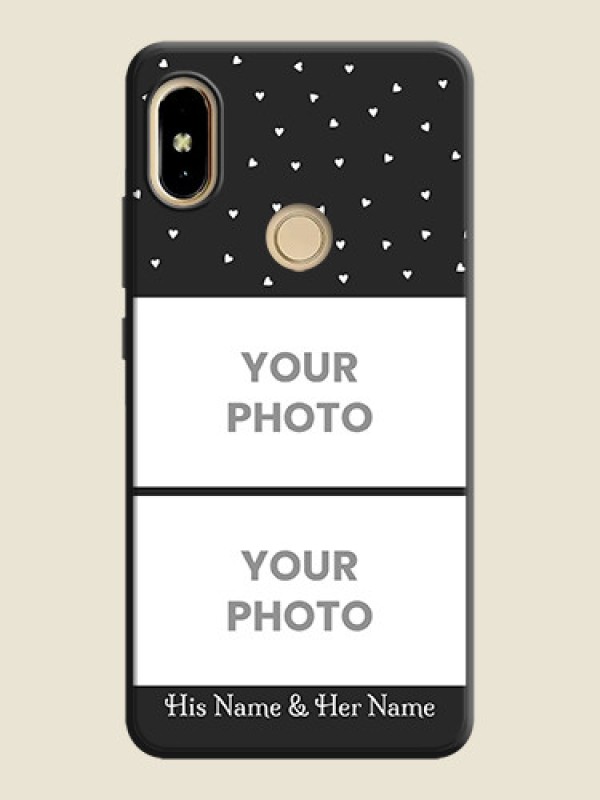 Custom Miniature Love Symbols with Name on Space Black Custom Soft Matte Back Cover - Redmi S2 - alternate view