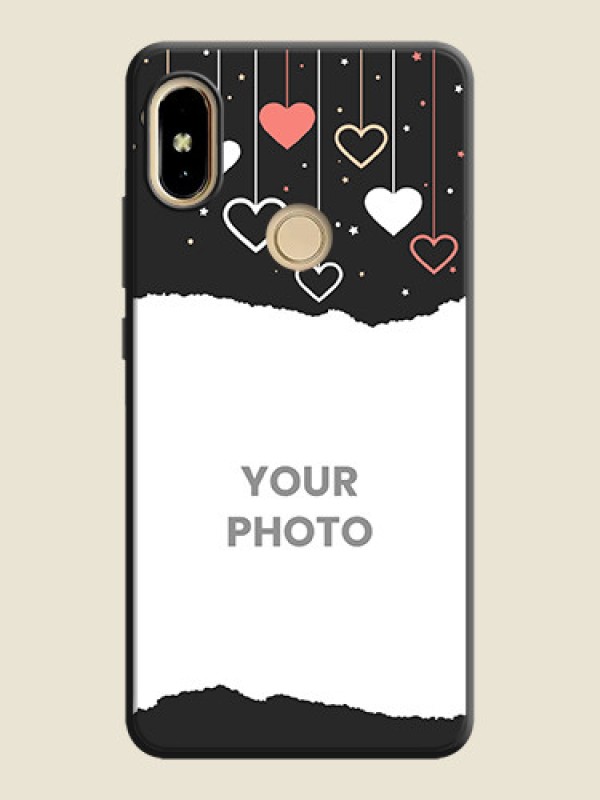 Custom Love Hangings with Splash Wave Picture on Space Black Custom Soft Matte Phone Back Cover - Redmi S2 - alternate view