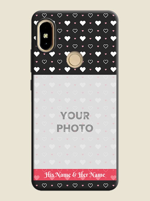 Custom White Color Love Symbols with Text Design on Photo on Space Black Soft Matte Phone Cover - Redmi S2 - alternate view