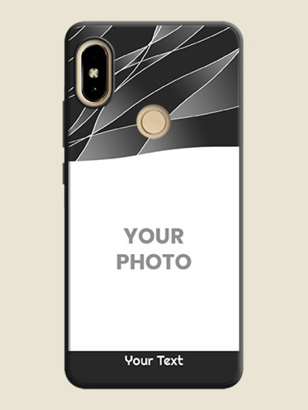 Custom Mixed Wave Lines on Photo on Space Black Soft Matte Mobile Cover - Redmi S2 - alternate view
