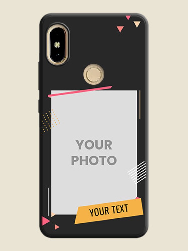 Custom Photo Frame with Triangle Small Dots on Photo on Space Black Soft Matte Back Cover - Redmi S2 - alternate view