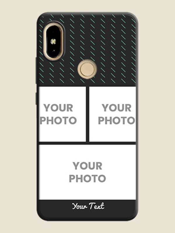 Custom Cross Dotted Pattern with 2 Image Holder  on Personalised Space Black Soft Matte Cases - Redmi S2 - alternate view