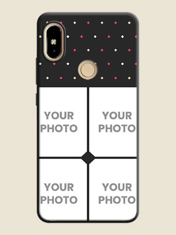 Custom Multicolor Dotted Pattern with 4 Image Holder on Space Black Custom Soft Matte Phone Cases - Redmi S2 - alternate view