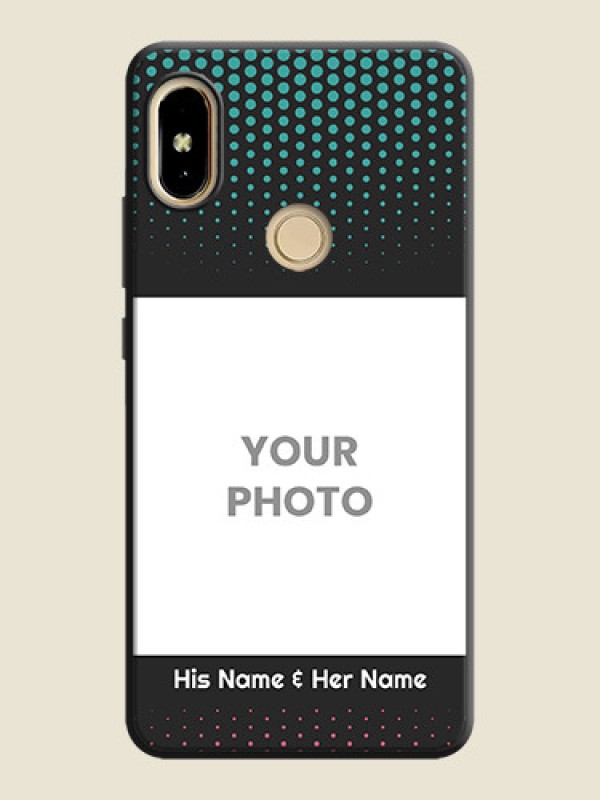 Custom Faded Dots with Grunge Photo Frame and Text on Space Black Custom Soft Matte Phone Cases - Redmi S2 - alternate view
