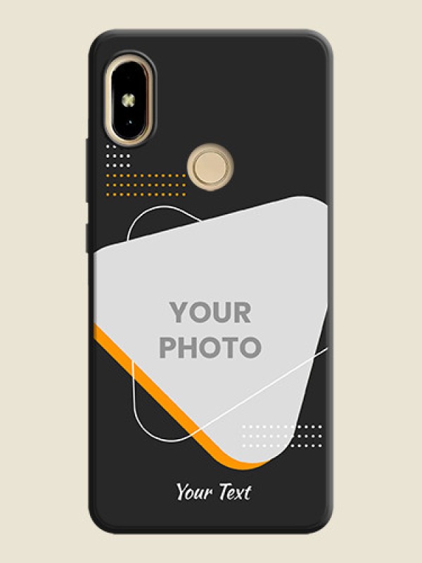 Custom Yellow Triangle on Photo on Space Black Soft Matte Phone Cover - Redmi S2 - alternate view