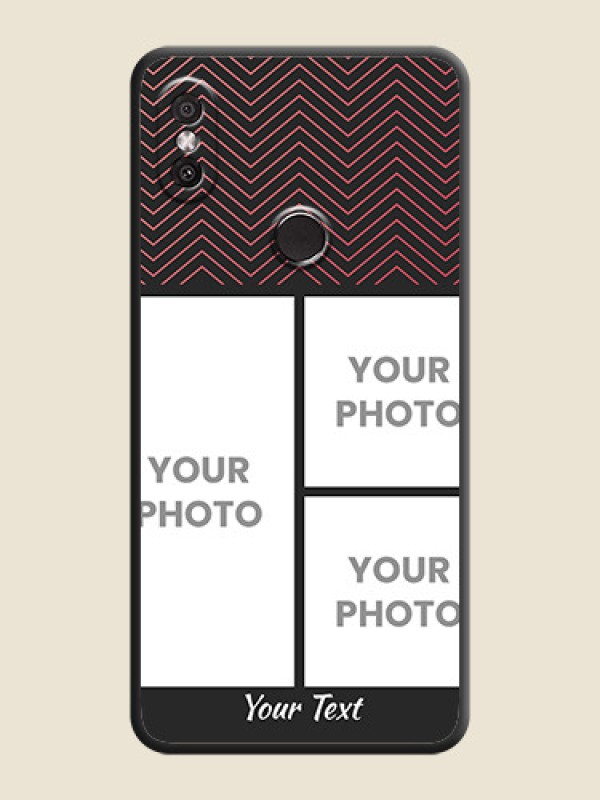 Custom Wave Pattern with 3 Image Holder on Space Black Custom Soft Matte Back Cover - Redmi Y2 - alternate view