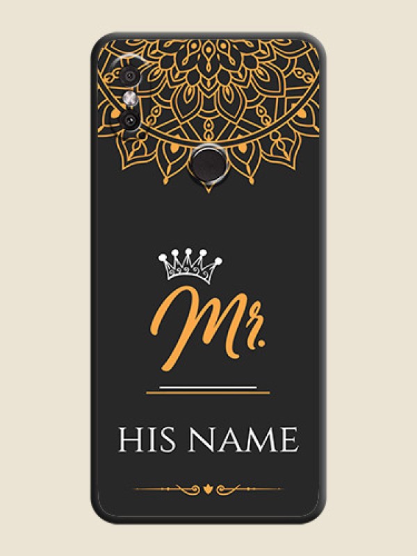Custom Mr Name with Floral Design  on Personalised Space Black Soft Matte Cases - Redmi Y2 - alternate view