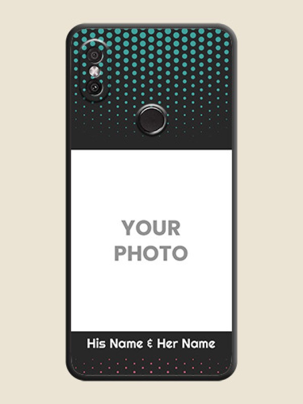 Custom Faded Dots with Grunge Photo Frame and Text on Space Black Custom Soft Matte Phone Cases - Redmi Y2 - alternate view
