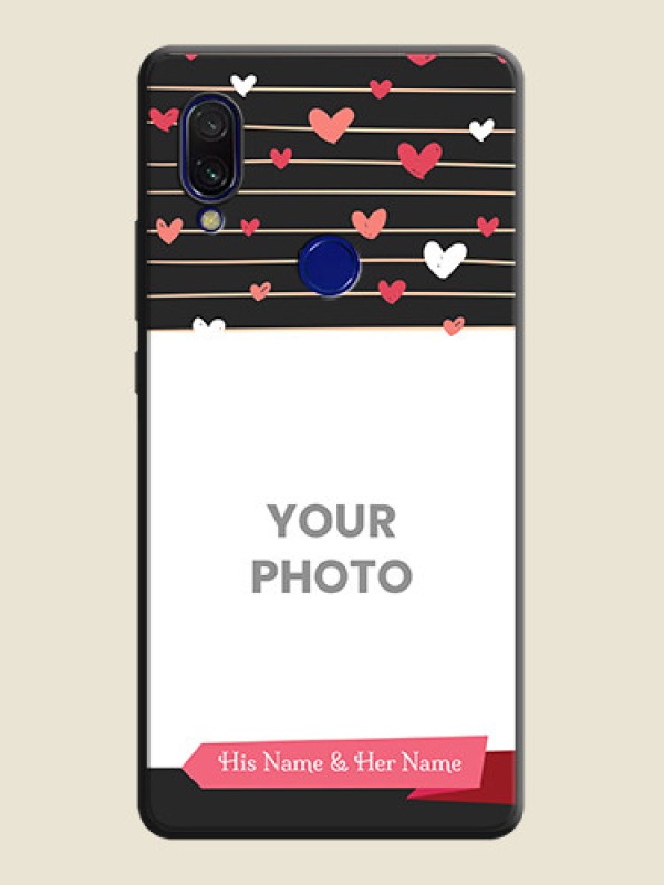 Custom Love Pattern with Name on Pink Ribbon  - Photo on Space Black Soft Matte Back Cover - Redmi Y3 - alternate view