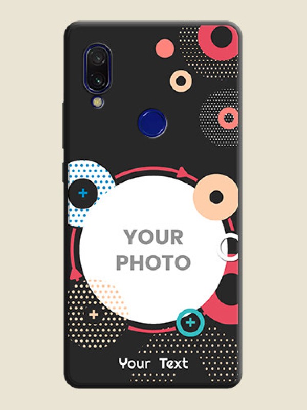 Custom Multicoloured Round Image on Personalised Space Black Soft Matte Cases - Redmi Y3 - alternate view
